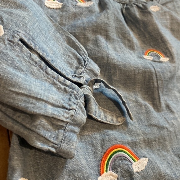 Crewcuts chambray shirt with rainbow accents 6 embroidered - Picture 3 of 4